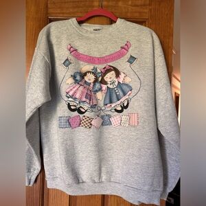 Vintage 90s Crewneck Sweatshirt Women’s Large Gray Friendship is Homemade USA